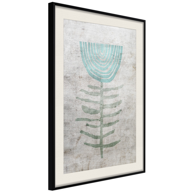 Poster Blue Lily - abstract blue flower on fabric texture 127392 additionalImage 5