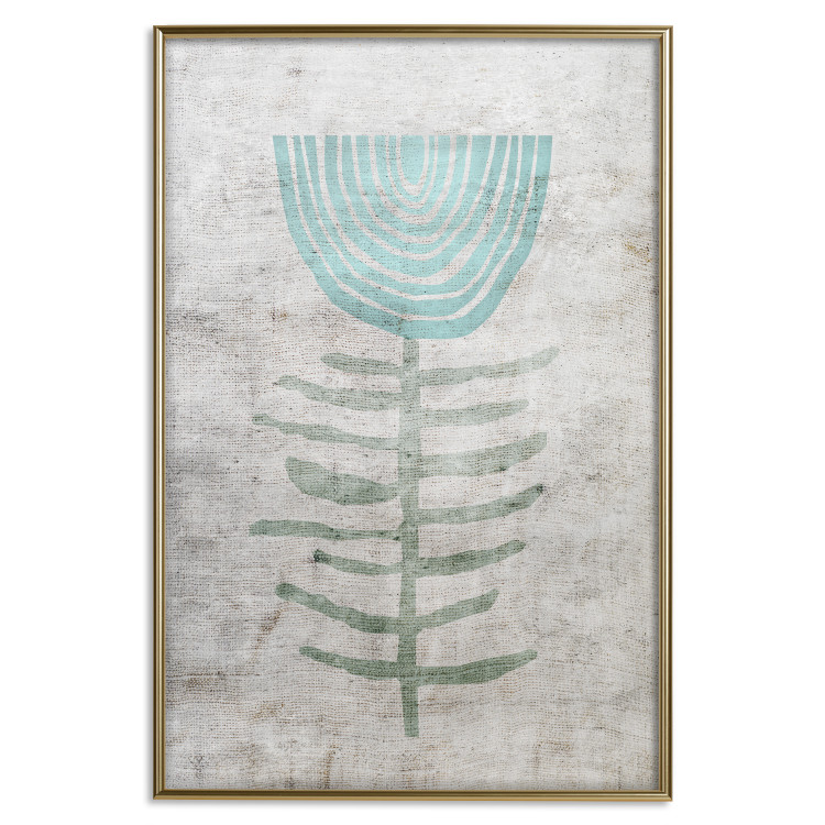 Poster Blue Lily - abstract blue flower on fabric texture 127392 additionalImage 21