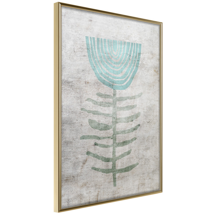 Poster Blue Lily - abstract blue flower on fabric texture 127392 additionalImage 12