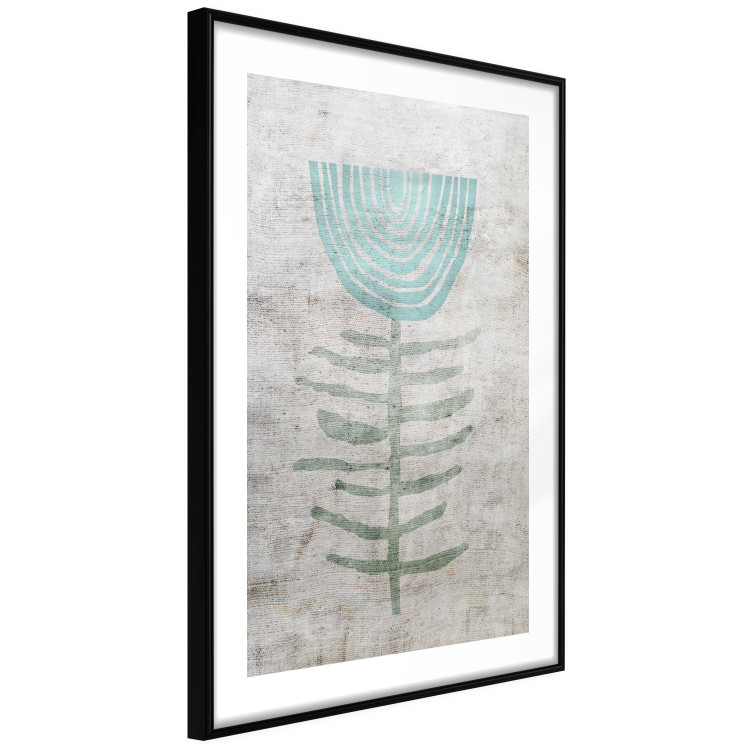 Poster Blue Lily - abstract blue flower on fabric texture 127392 additionalImage 14
