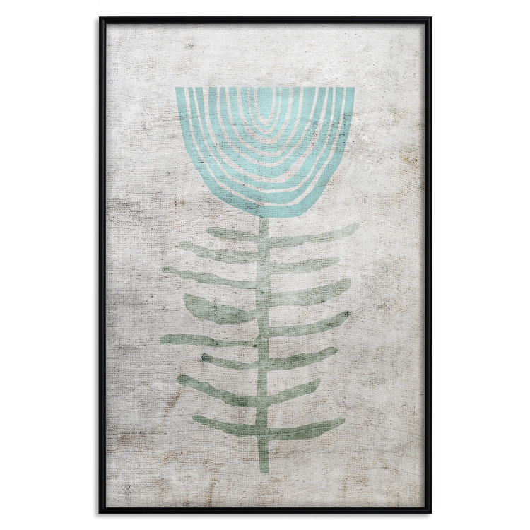 Poster Blue Lily - abstract blue flower on fabric texture 127392 additionalImage 18