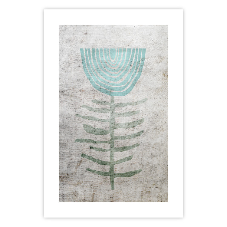 Poster Blue Lily - abstract blue flower on fabric texture 127392 additionalImage 25