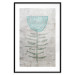 Poster Blue Lily - abstract blue flower on fabric texture 127392 additionalThumb 17