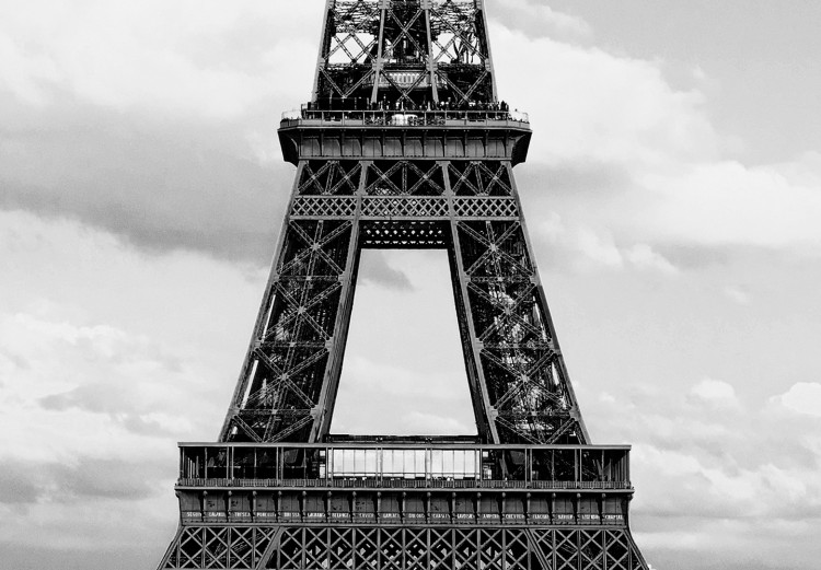 Canvas Black and White Eiffel Tower (1-part) wide - architecture of Paris 128392 additionalImage 5
