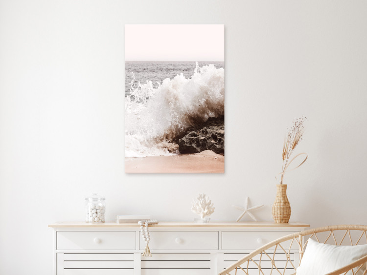 Canvas Torn Element (1-part) vertical - landscape of a broken sea wave 129492 additionalImage 3