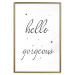 Poster Hello Gorgeous - black English text with stars on white background 129592 additionalThumb 14