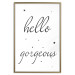 Poster Hello Gorgeous - black English text with stars on white background 129592 additionalThumb 17