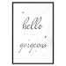 Poster Hello Gorgeous - black English text with stars on white background 129592 additionalThumb 15