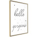 Poster Hello Gorgeous - black English text with stars on white background 129592 additionalThumb 12
