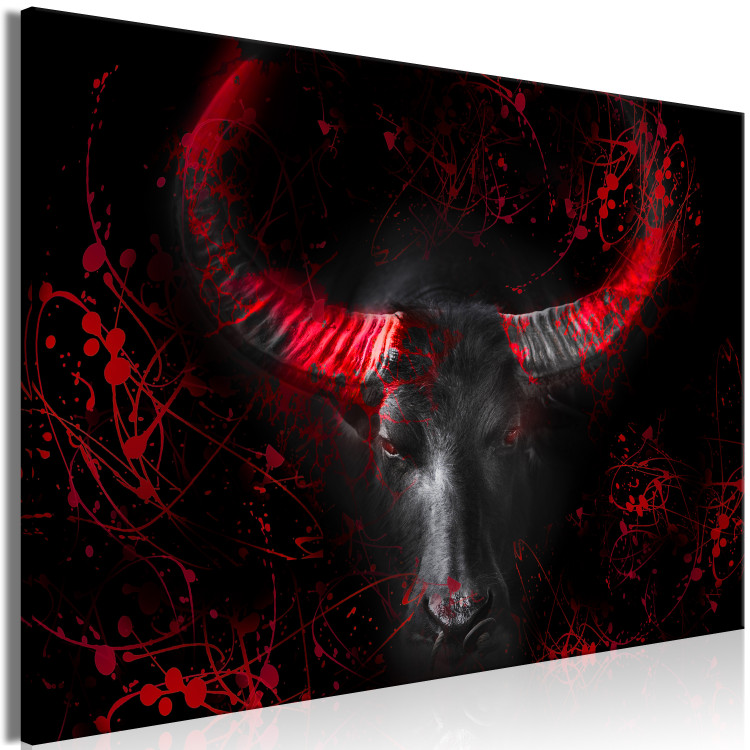 Canvas Print Angry Bull (1-piece) Wide - first variant - abstraction 130492 additionalImage 2