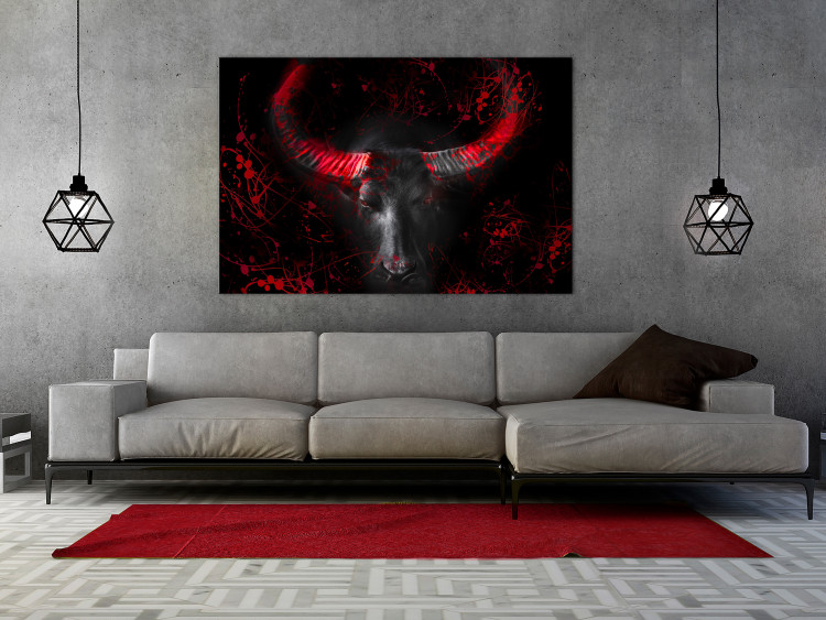 Canvas Print Angry Bull (1-piece) Wide - first variant - abstraction 130492 additionalImage 3
