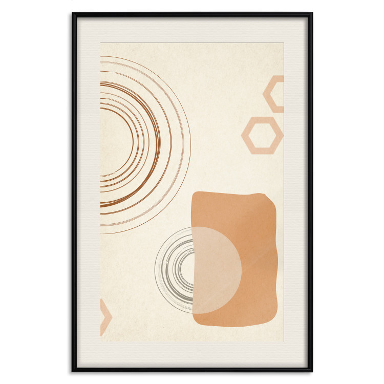 Poster Sand Castles - abstract composition of circles and figures on a beige background 131792 additionalImage 19
