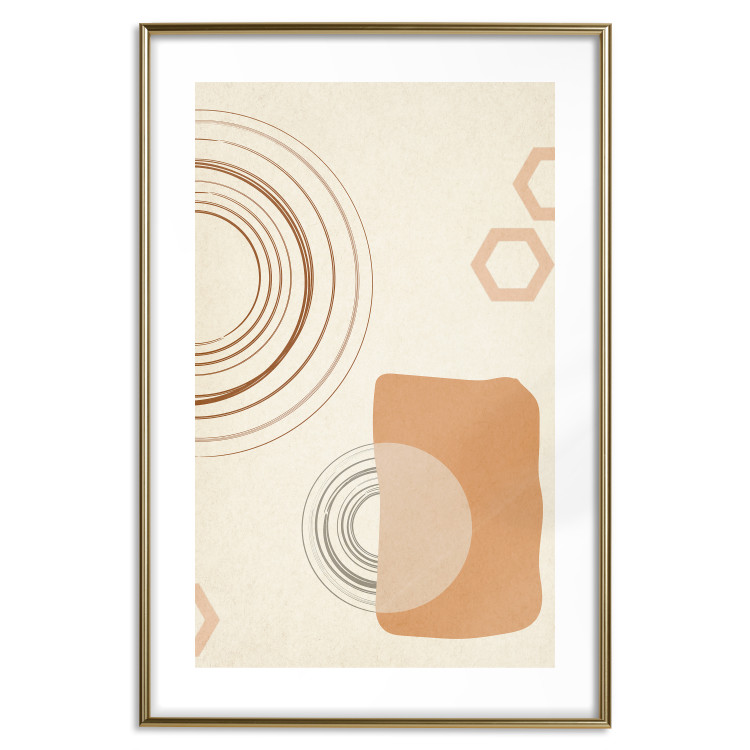 Poster Sand Castles - abstract composition of circles and figures on a beige background 131792 additionalImage 14