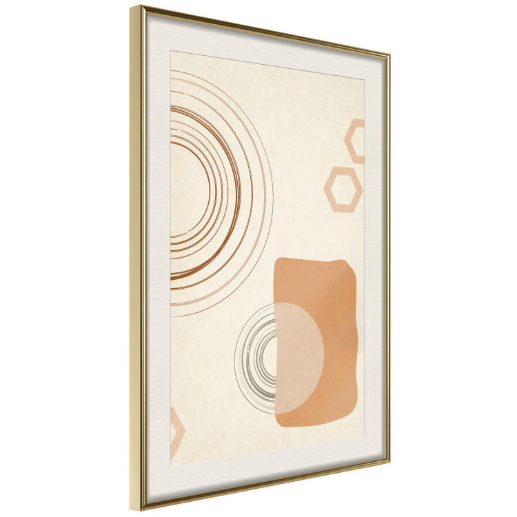 Poster Sand Castles - abstract composition of circles and figures on a beige background 131792 additionalImage 3