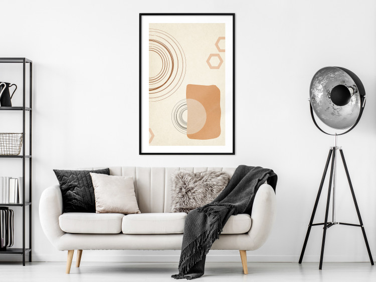 Poster Sand Castles - abstract composition of circles and figures on a beige background 131792 additionalImage 23