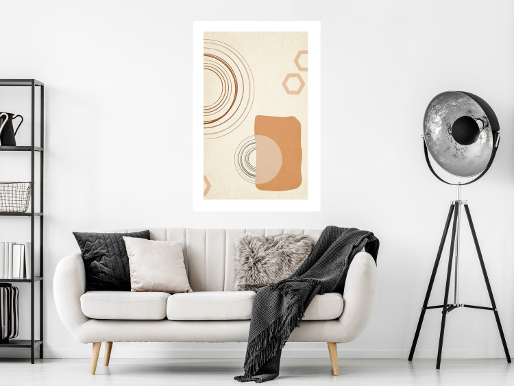 Poster Sand Castles - abstract composition of circles and figures on a beige background 131792 additionalImage 5