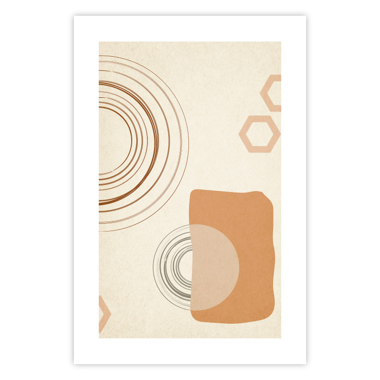 Poster Sand Castles - abstract composition of circles and figures on a beige background 131792 additionalImage 19