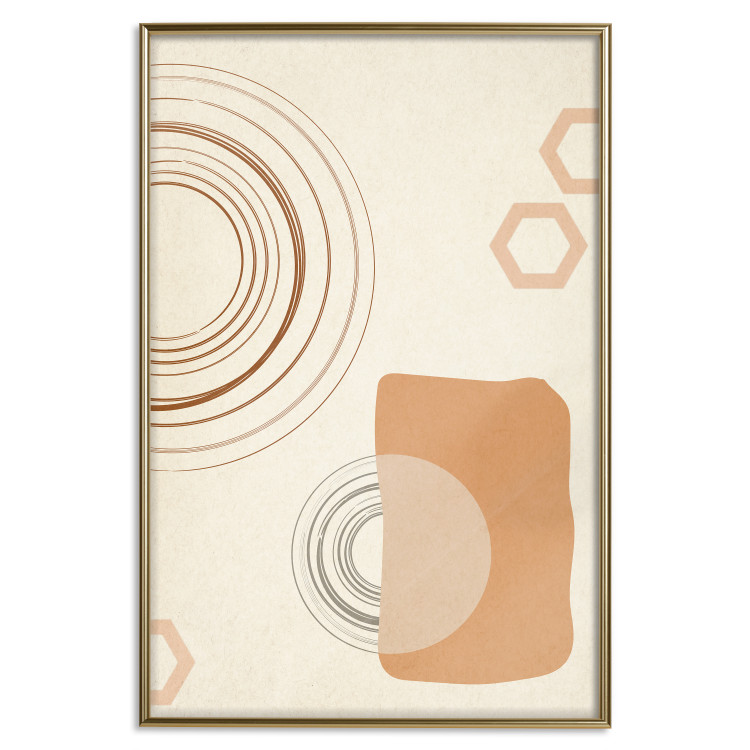 Poster Sand Castles - abstract composition of circles and figures on a beige background 131792 additionalImage 21