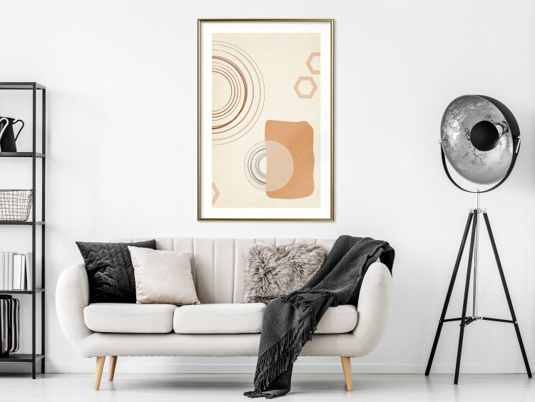 Poster Sand Castles - abstract composition of circles and figures on a beige background 131792 additionalImage 13
