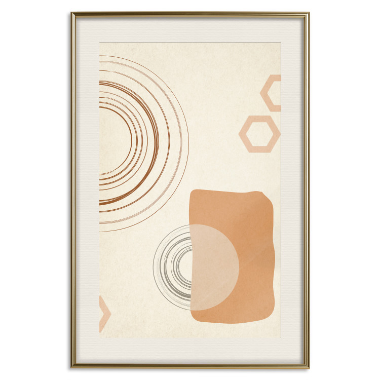 Poster Sand Castles - abstract composition of circles and figures on a beige background 131792 additionalImage 20