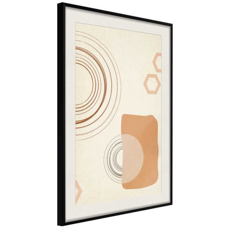 Poster Sand Castles - abstract composition of circles and figures on a beige background 131792 additionalImage 2