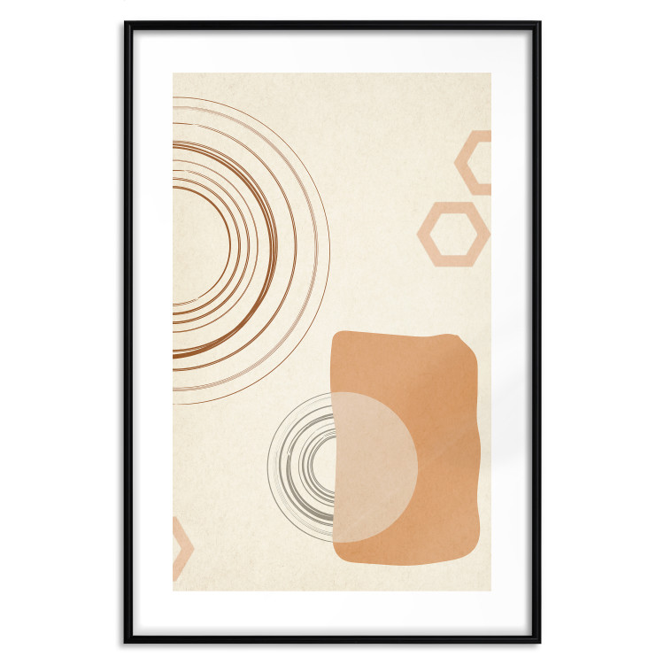 Poster Sand Castles - abstract composition of circles and figures on a beige background 131792 additionalImage 15