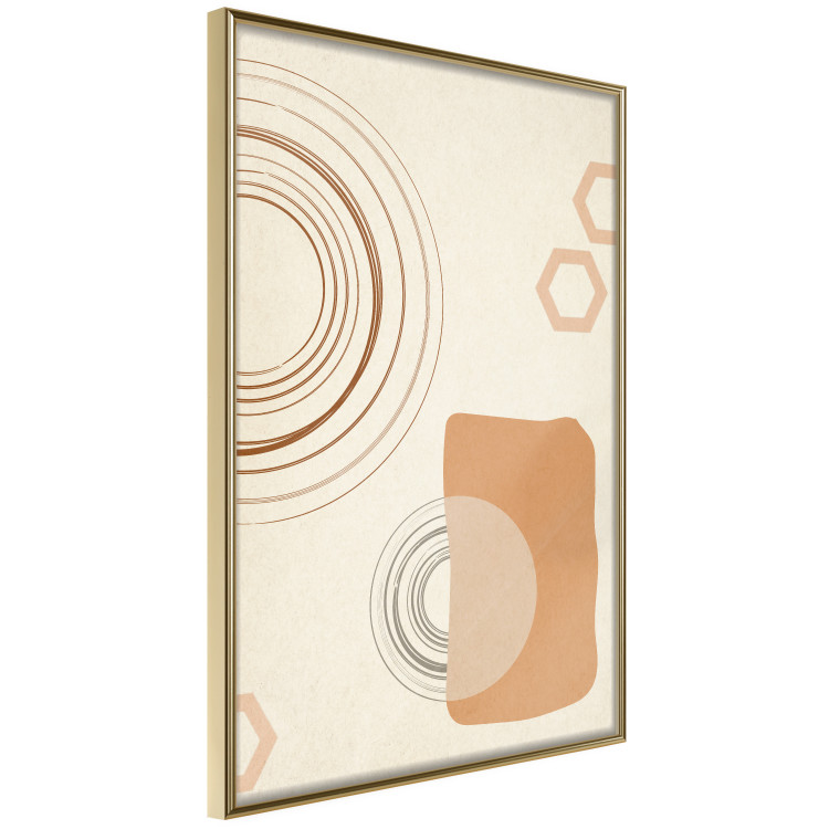 Poster Sand Castles - abstract composition of circles and figures on a beige background 131792 additionalImage 14