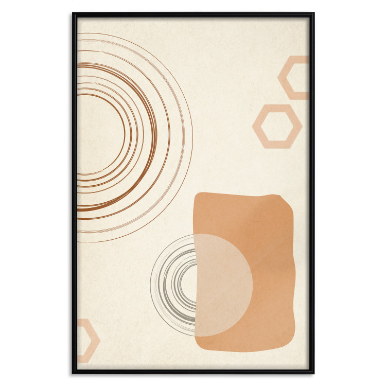 Poster Sand Castles - abstract composition of circles and figures on a beige background 131792 additionalImage 16