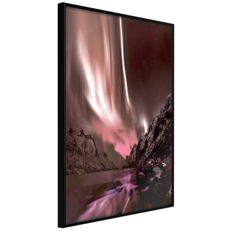 Poster Senna Land - night landscape of pink aurora surrounded by mountains 132092 additionalImage 13