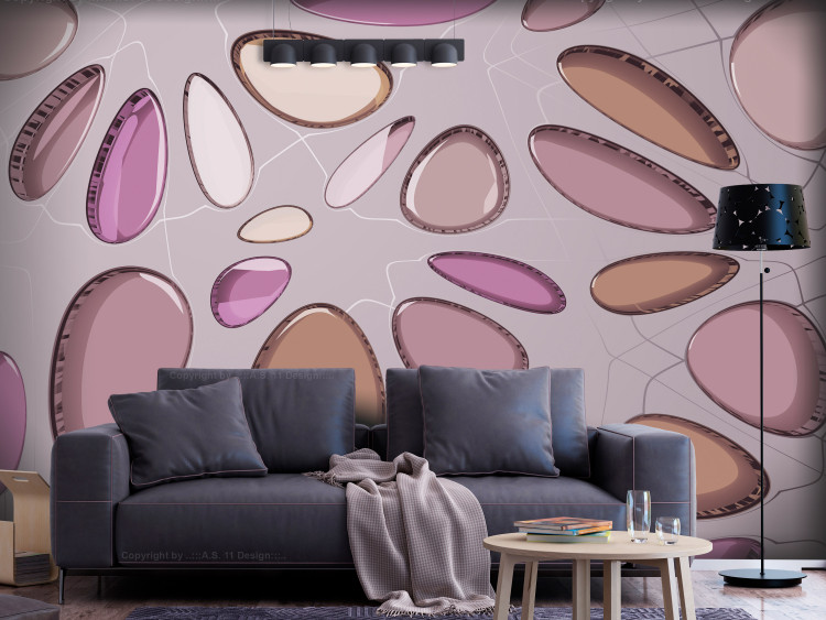 Wall Mural Abstract stones - colorful stones on a pink background 134492