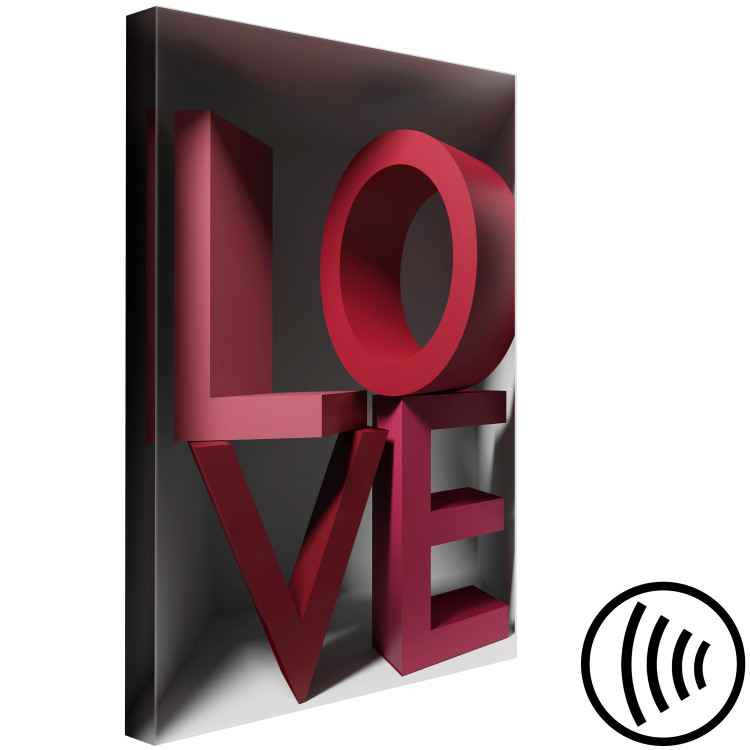 Canvas Print Love in Reds (1-piece) Vertical - English 3D text 135392 additionalImage 6