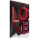 Canvas Print Love in Reds (1-piece) Vertical - English 3D text 135392 additionalThumb 2