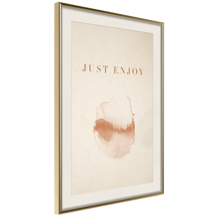 Wall Poster Just Enjoy - English texts and watercolor pattern on a beige background 135592 additionalImage 17