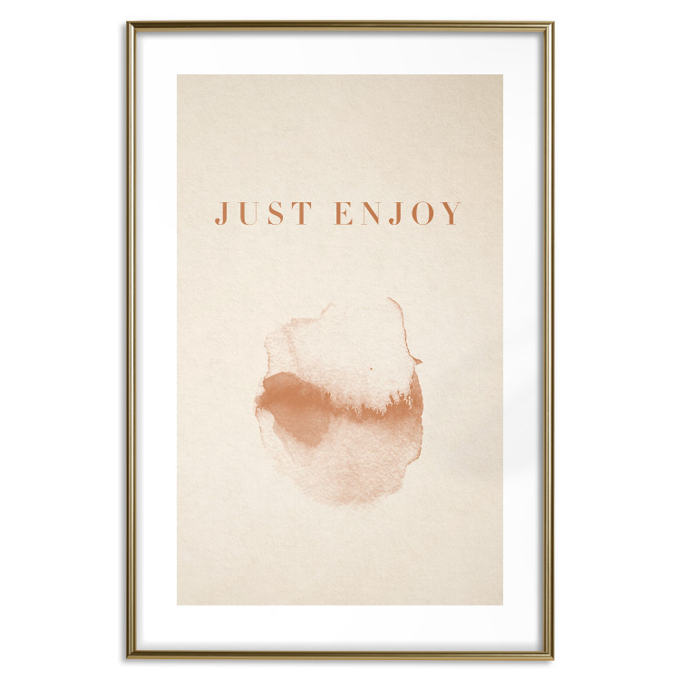 Wall Poster Just Enjoy - English texts and watercolor pattern on a beige background 135592 additionalImage 20