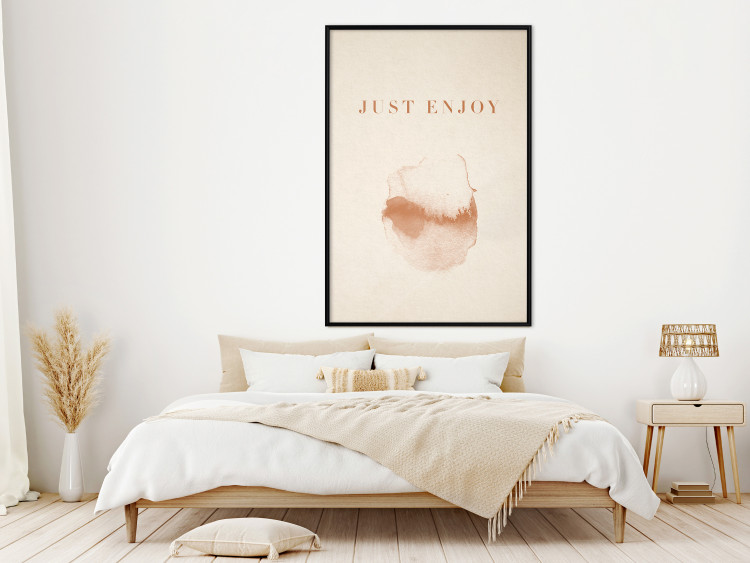 Wall Poster Just Enjoy - English texts and watercolor pattern on a beige background 135592 additionalImage 13