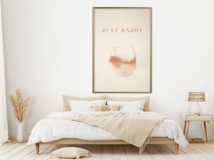 Wall Poster Just Enjoy - English texts and watercolor pattern on a beige background 135592 additionalImage 12