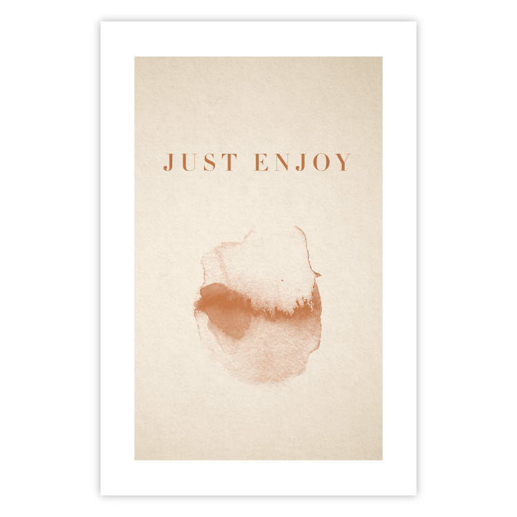 Wall Poster Just Enjoy - English texts and watercolor pattern on a beige background 135592 additionalImage 5