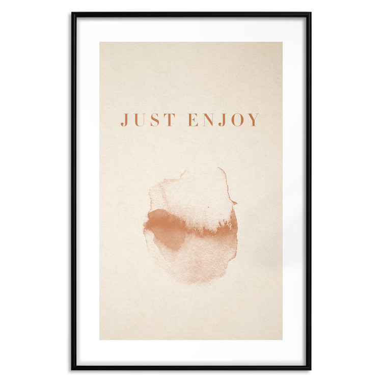 Wall Poster Just Enjoy - English texts and watercolor pattern on a beige background 135592 additionalImage 2
