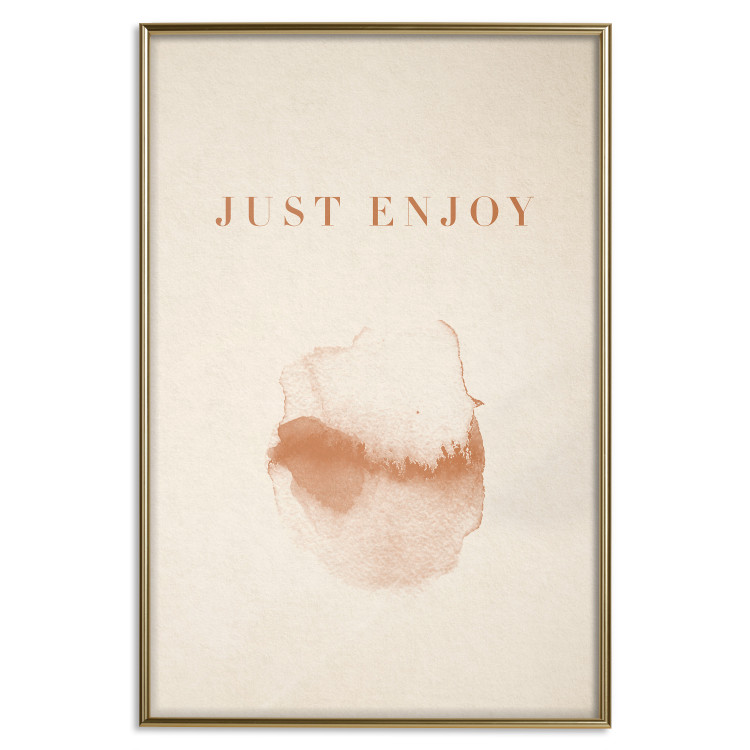 Wall Poster Just Enjoy - English texts and watercolor pattern on a beige background 135592 additionalImage 3