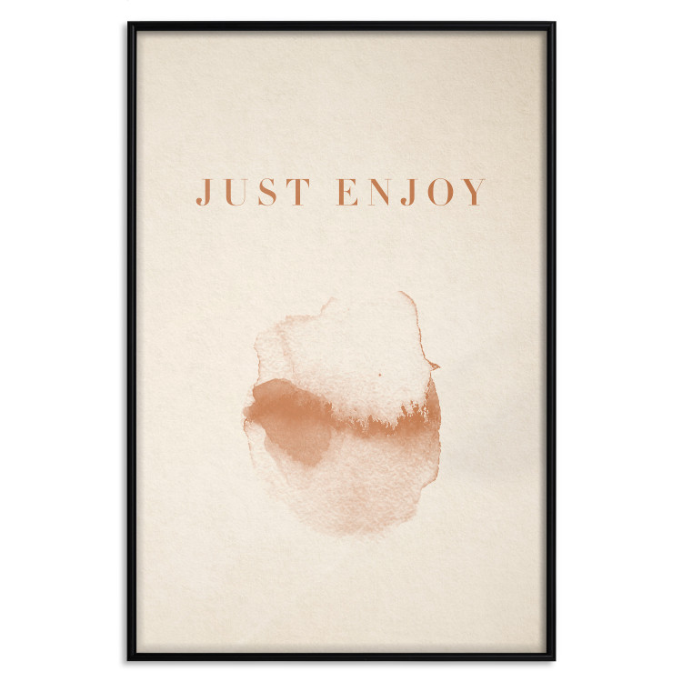 Wall Poster Just Enjoy - English texts and watercolor pattern on a beige background 135592 additionalImage 4