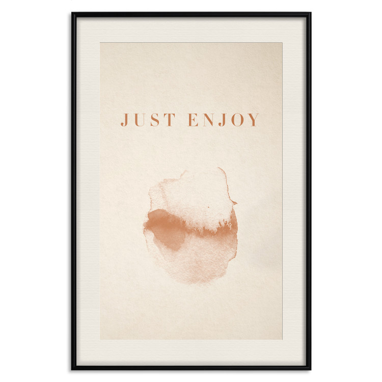 Wall Poster Just Enjoy - English texts and watercolor pattern on a beige background 135592 additionalImage 26