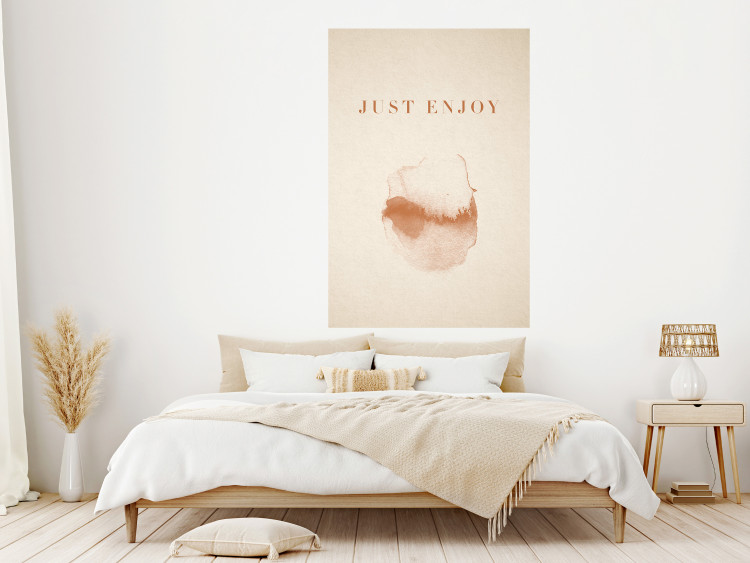 Wall Poster Just Enjoy - English texts and watercolor pattern on a beige background 135592 additionalImage 15
