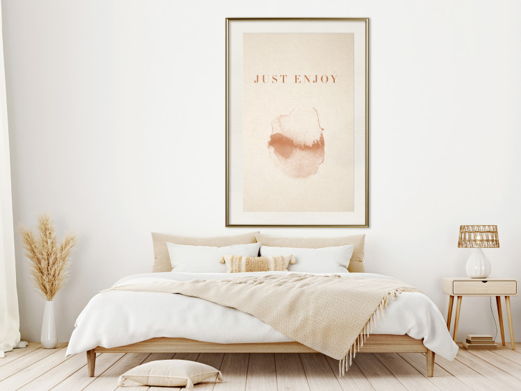 Wall Poster Just Enjoy - English texts and watercolor pattern on a beige background 135592 additionalImage 8
