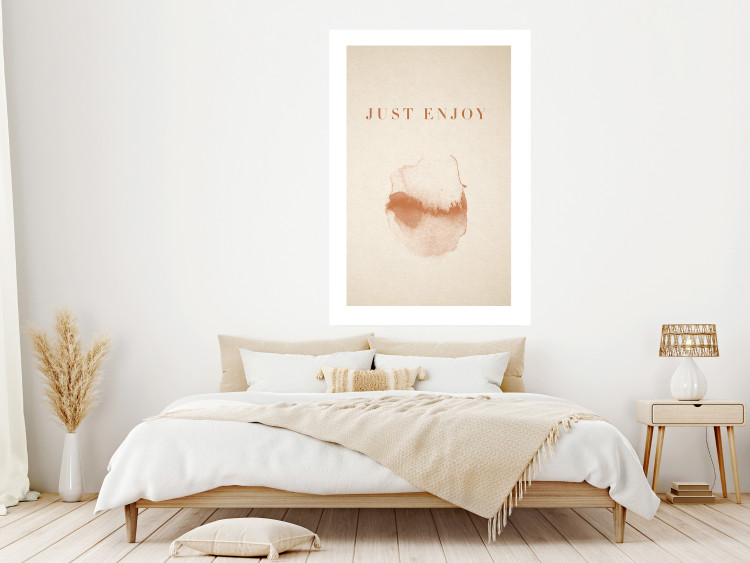 Wall Poster Just Enjoy - English texts and watercolor pattern on a beige background 135592 additionalImage 14