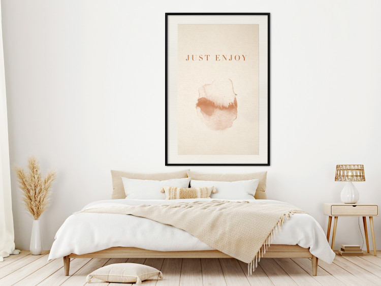 Wall Poster Just Enjoy - English texts and watercolor pattern on a beige background 135592 additionalImage 10