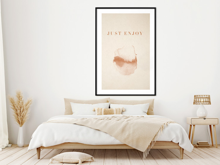 Wall Poster Just Enjoy - English texts and watercolor pattern on a beige background 135592 additionalImage 8