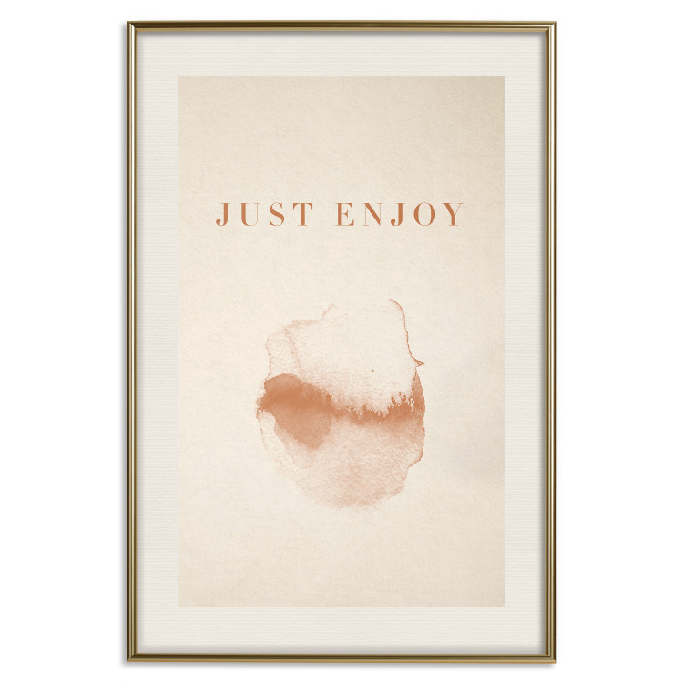 Wall Poster Just Enjoy - English texts and watercolor pattern on a beige background 135592 additionalImage 25