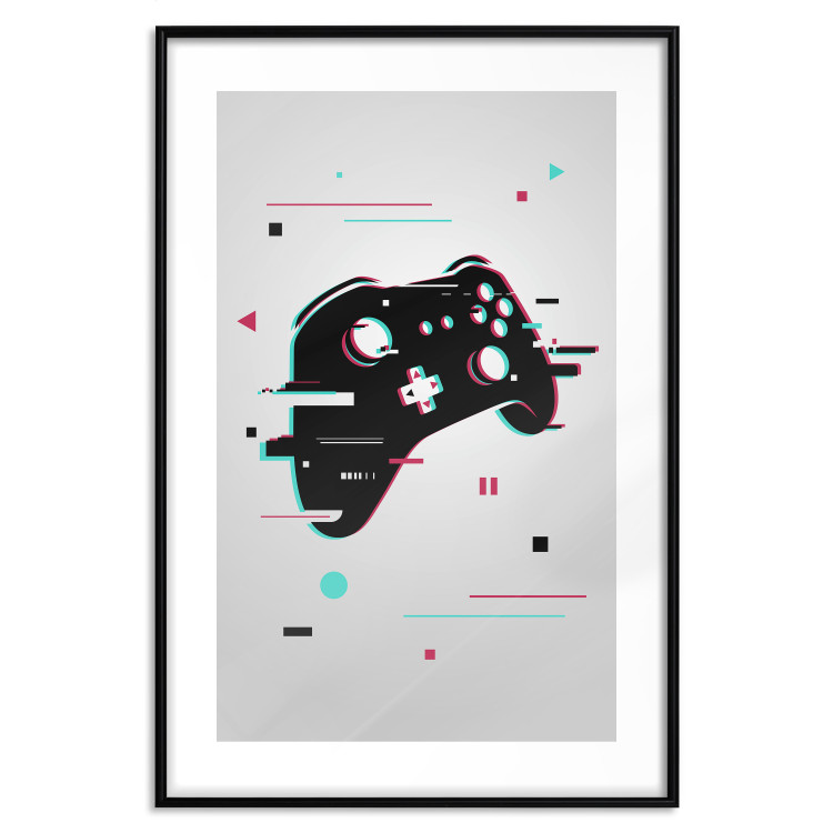 Poster Cyberpad - black controller pattern with colorful effects on a white background 138692 additionalImage 19