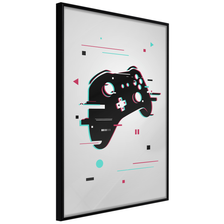 Poster Cyberpad - black controller pattern with colorful effects on a white background 138692 additionalImage 8