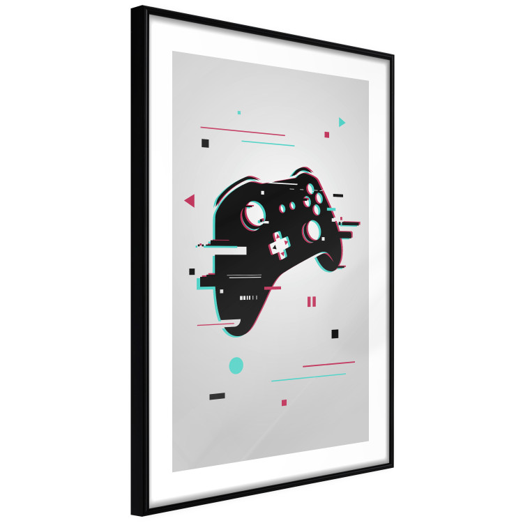 Poster Cyberpad - black controller pattern with colorful effects on a white background 138692 additionalImage 12